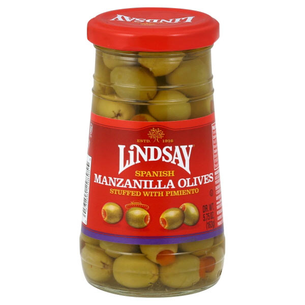 Lindsay Spanish Pimiento Stuffed Manzanilla Olives, 5.75 Oz