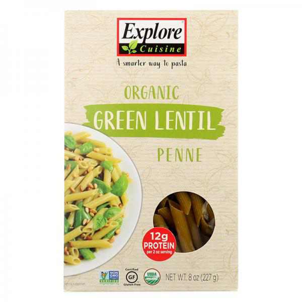 Explore Cuisine Organic Green Lentil Penne, 8 OZ