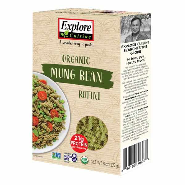 Explore Cuisine 318971 Organic Mung Bean Rotini Pasta, 8 oz