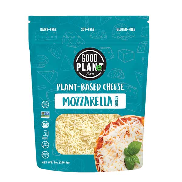 Good Planet Foods Plant Based Mozzarella Cheese Shreds, 8 Ounce -- 7 per case