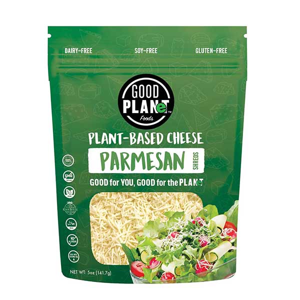 Good Planet Foods Plant Based parmesan Cheese Shreds, 8 Ounce -- 7 per case