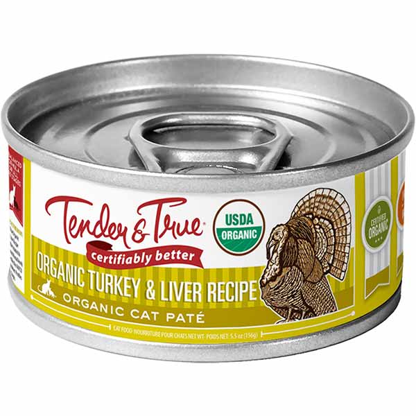Tender & True Organic Turkey & Liver Recipe Dry Cat Food, 3 Lb Bag
