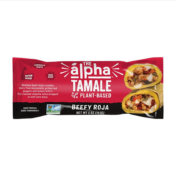 Alpha Foods Vegan Beefy Roja Tamale, 5 Ounce -- 12 per case