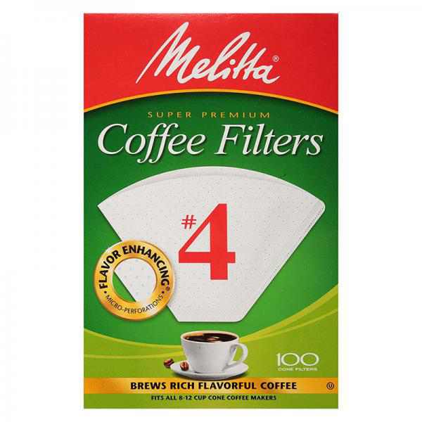 Melitta Cone Coffee Filters, White, No. 4, 40-Count Filters (Pack of 12)