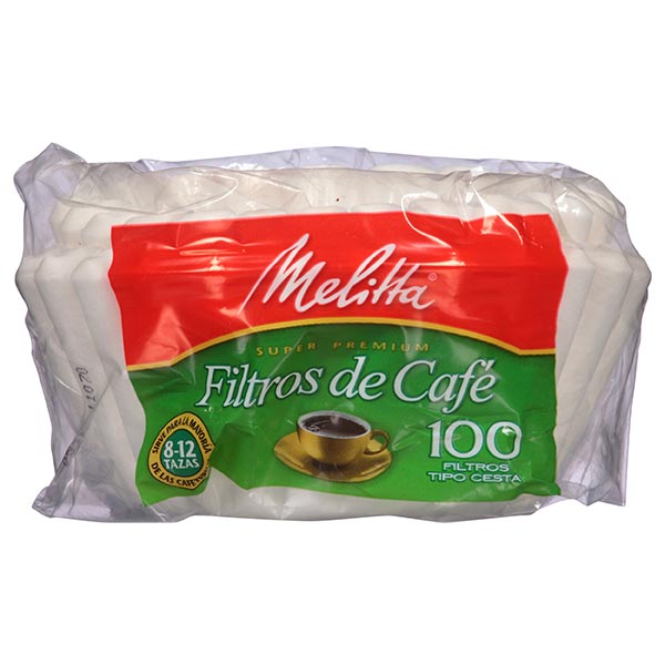 Melitta 8-12 Cup White Basket Coffee Filter, 100 Count