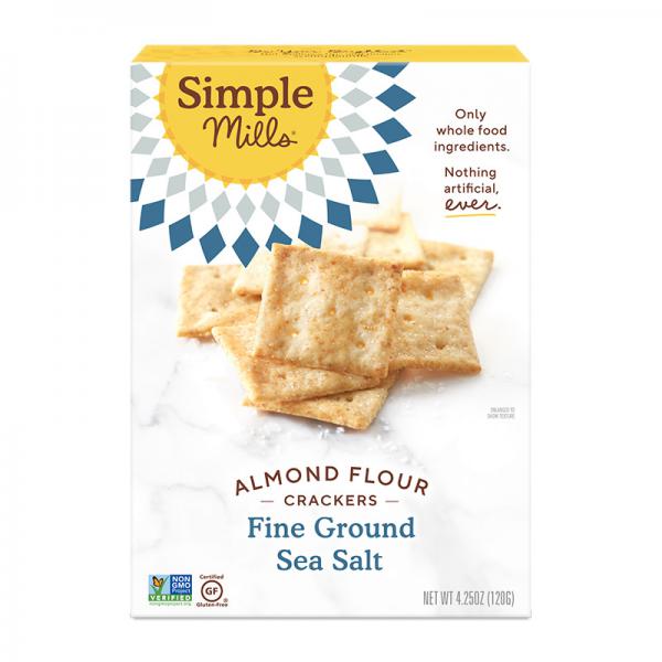 Simple Mills Crackers, Fine Ground Sea Salt, Almond Flour, 4.25 Oz, Pack Of 6