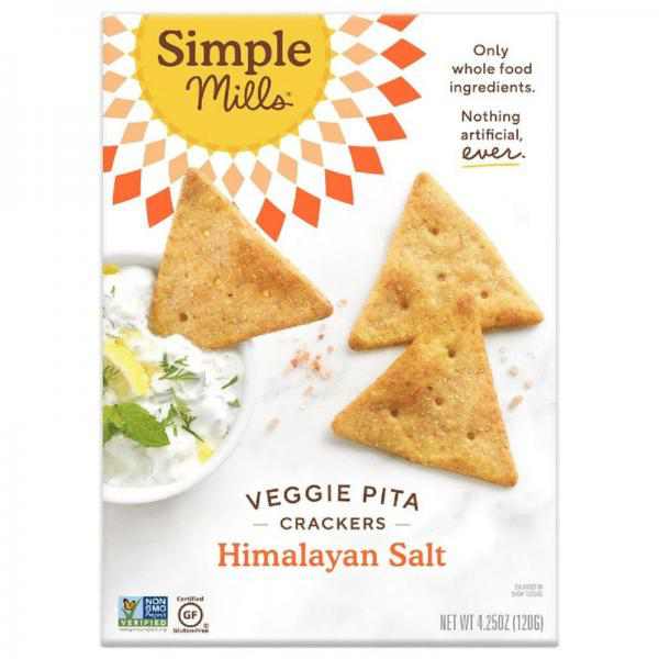 Simple Mills Grain-Free Veggie Pita Crackers Himalayan Salt, 120g