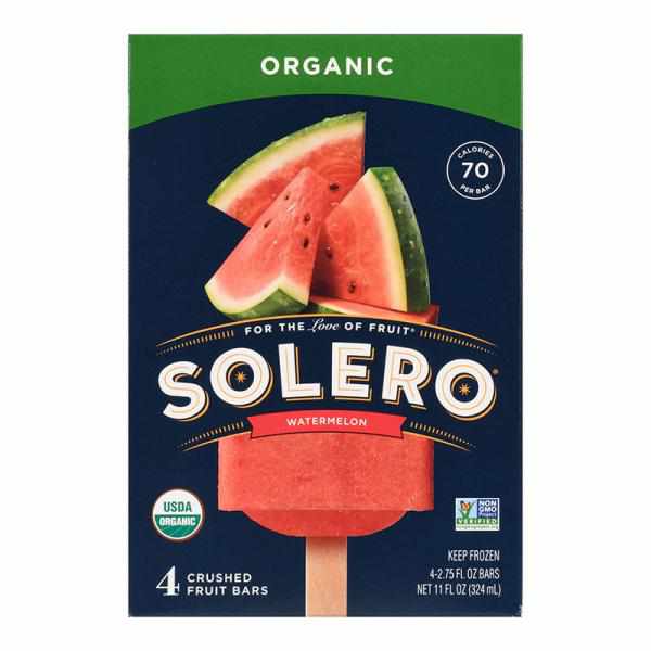 Solero ORGANIC Watermelon Crushed Fruit Bar 4-2.75 Oz