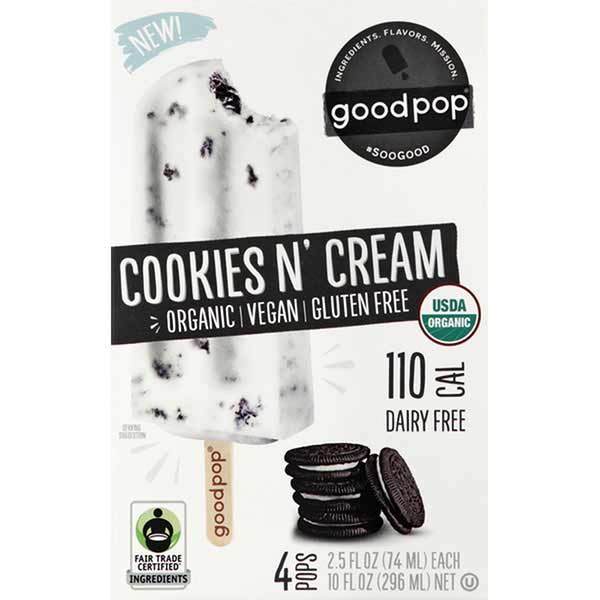 GoodPop Cookies N' Cream, 4 Ct