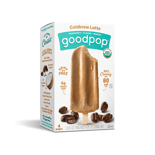 Goodpop Organic Coldbrew Latte Pops, 10 Ounce -- 8 per case