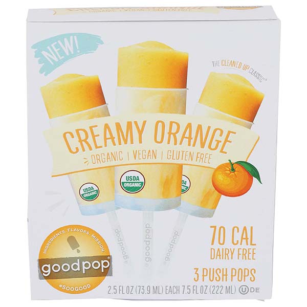 Goodpop Organic Creamy Orange Push Up Pops, 7.5 Ounce -- 8 per case