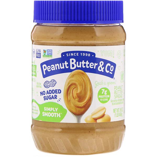 Peanut Butter & Co., Simply Crunchy, Peanut Butter Spread, No Added Sugar, 16 Oz (454 G)