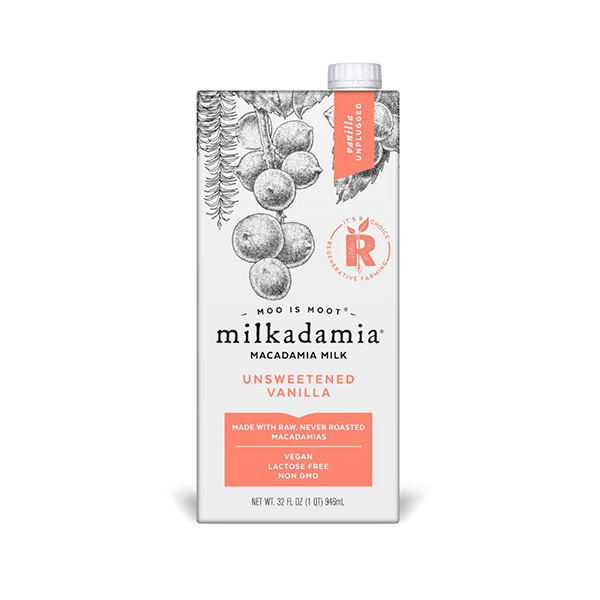 Milkadamia Unsweetened Vanilla Macadamia Milk, 32 fl oz