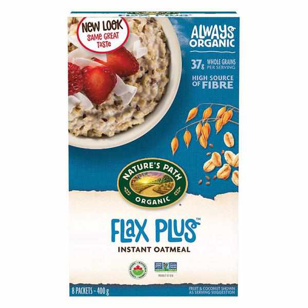 Nature's Path Organic Instant Hot Oatmeal Pouch Flax Plus, 8-Count Boxes (Pack o