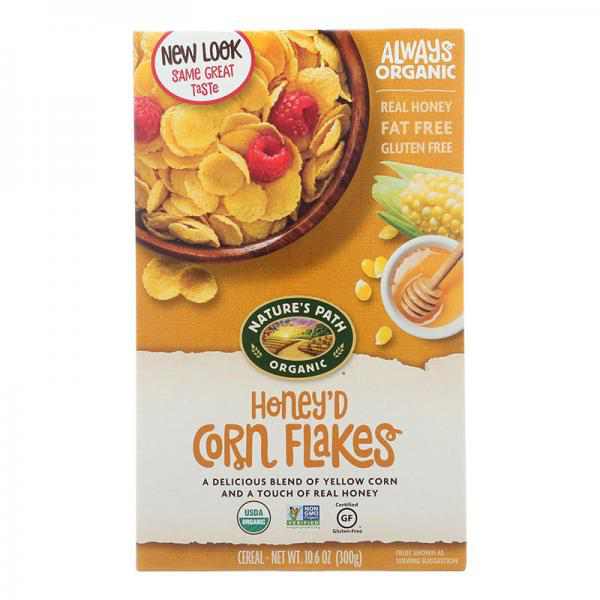 Nature's Path Organic Honey'd Corn Flakes Cereal, 10.6-Ounce Boxes (Pack of 6)