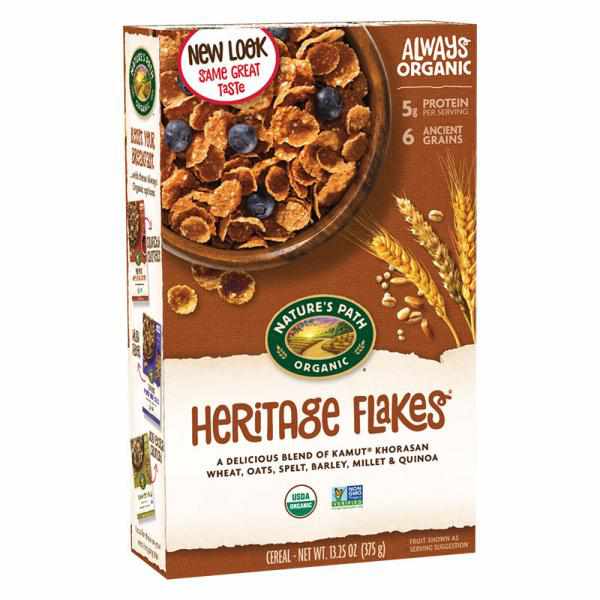 Nature's Path Organic, Heritage Flakes, Whole Grains Cereal, 13.25-Ounce Boxes (