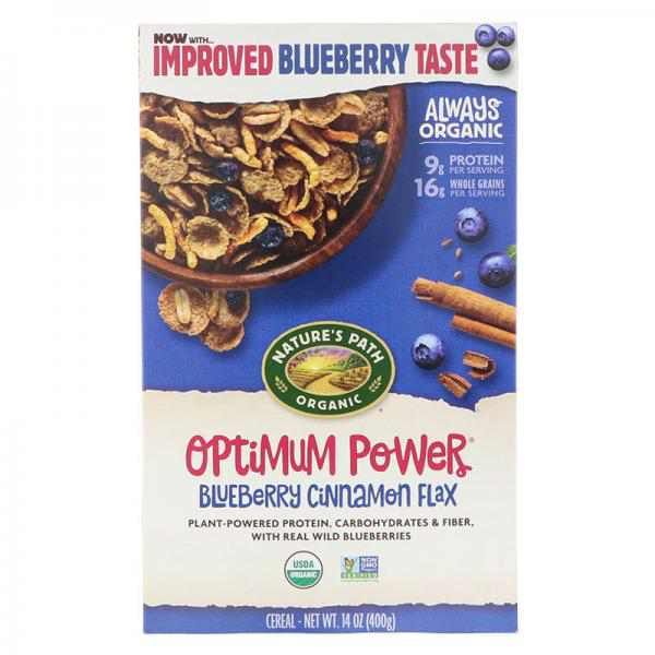 Nature's Path Organic Optimum Power Breakfast Cereal, Blueberry Cinnamon Flax, 1