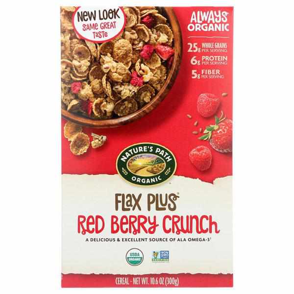 Nature's Path Organic Flax Plus Red Berry Crunch Cereal, 10.6-Ounce Boxes (Pack