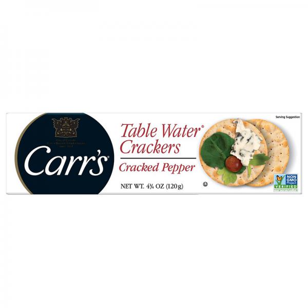 Carr's Table Water Crackers, Cracked Pepper, 4.25-Ounce Boxes (Pack of 6)