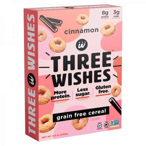 Three Wishes Grain Free Cereal, Cinnamon 8.6 Oz Box