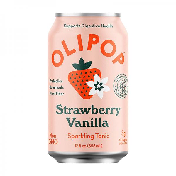 Olipop Sparkling Tonic, Strawberry Vanilla, 12 oz