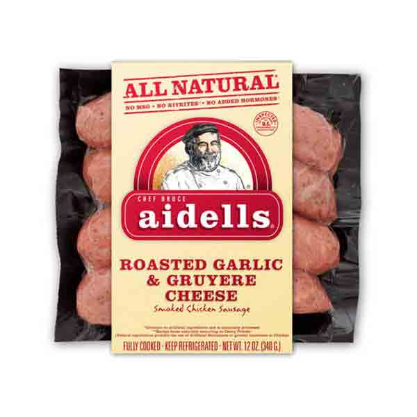 Chef Bruce Aidells All Natural Smoked Chicken Sausage Roasted Garlic & Gruyere Cheese