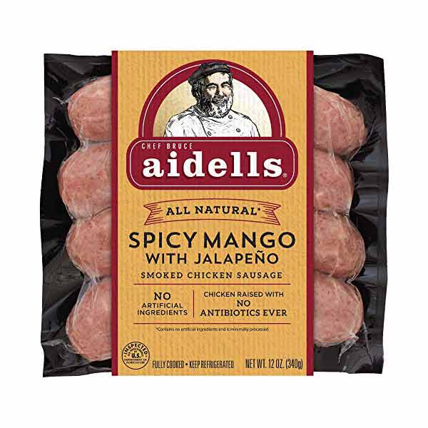Aidells, Smoked Chicken Sausage, Mango