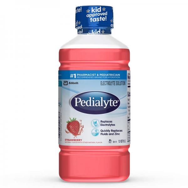 Pedialyte Oral Electrolyte Solution, Strawberry, 33.8 Fluid Ounce