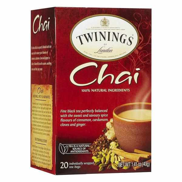 Twinings Chai Tea, Tea Bags, 20-Count Boxes (Pack of 6)
