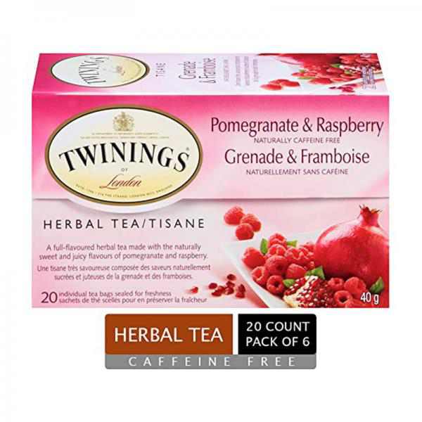 Twinings Herbal Tea, Pomegranate and Raspberry, 20-Count (Pack of 6)