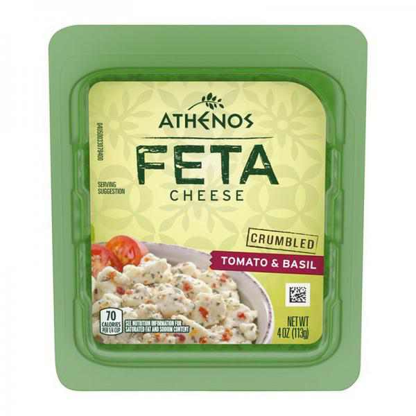 Athenos Tomato & Basil Crumbled Feta Cheese 4oz