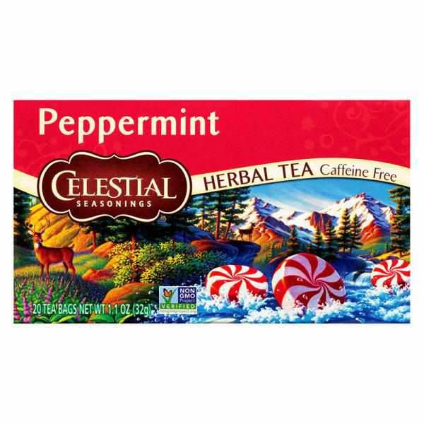 Celestial Seasonings, Peppermint Herbal Tea, Tea Bags, 20 Ct