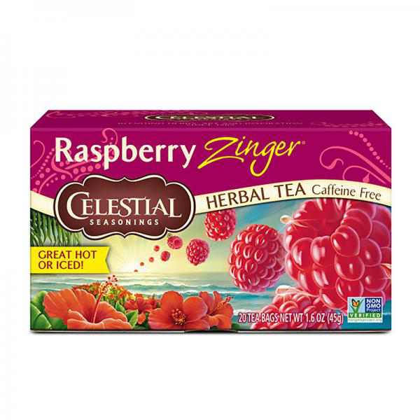 Celestial Seasonings Herb Tea, Raspberry Zinger, 20-Count Tea Bags (Pack of 6)