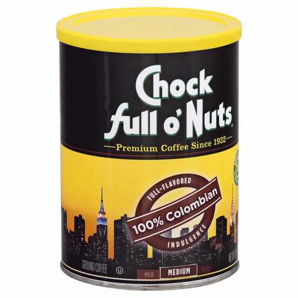 Chock Full o'Nuts Colombian Ground Coffee, Medium-Dark Roast, 10.3 Ounce