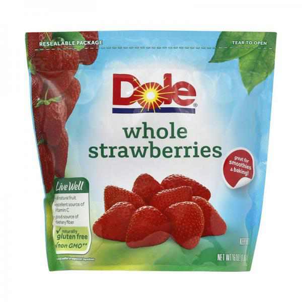 DOLE Frozen Whole Strawberries, 16 Ounce Bag