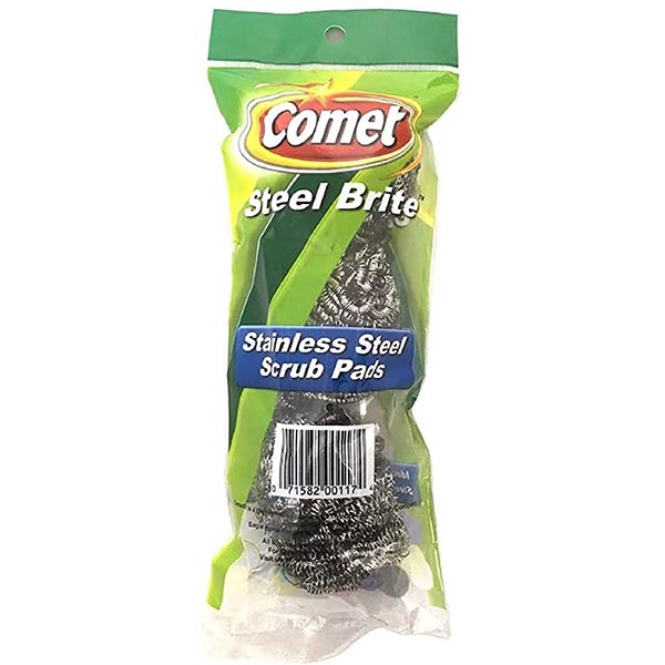 Comet Steel Brite, Stainless Steel Scrub Pads 3 Ea