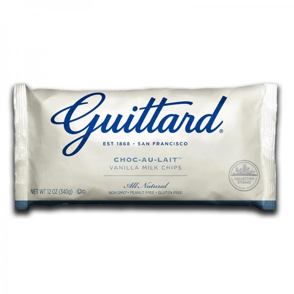 Guittard Vanilla Milk Baking Chips, ChocAuLait, 12 Oz, Pack Of 12