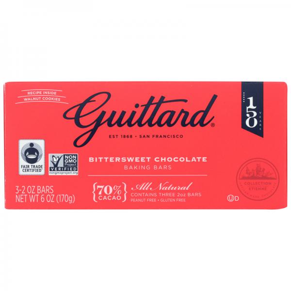 GUITTARD BITTERSWEET CHOCOLATE GOURMET BAKING BARS, 70% CACAO