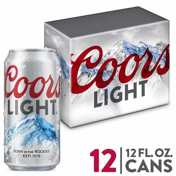 Coors Light Beer, American Light Lager, 12 Pack, 12 Fl. Oz. Cans, 4.2% ABV