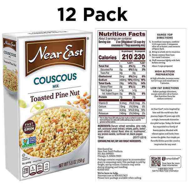 Near East Toasted Pine Nut Couscous Mix, 5.6-Ounce Boxes (Pack of 12)