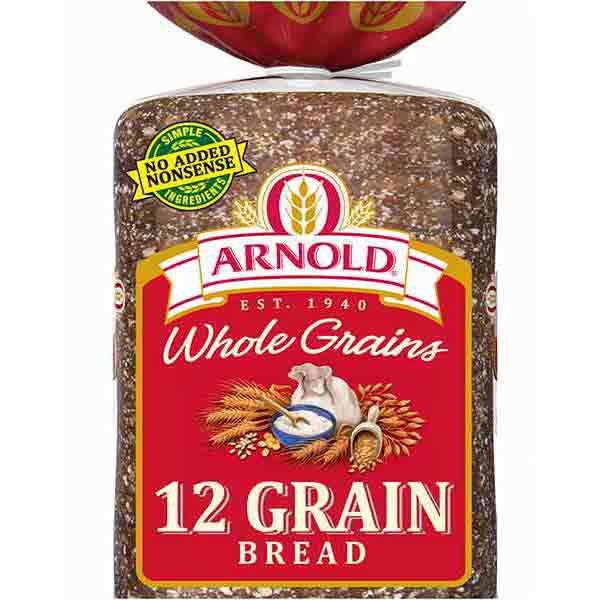 Arnold Whole Grains 12 Grain Bread, Baked with Simple Ingredients & Whole Wheat, 24 Oz