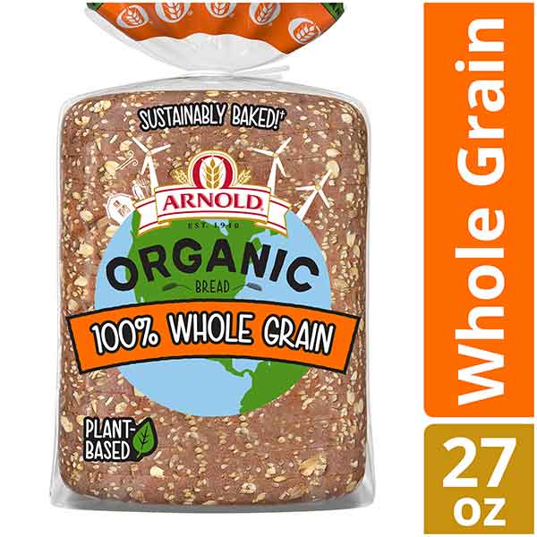 Arnold Organic 100% Whole Grain Bread, Non-GMO Organic Bread, 27 Oz