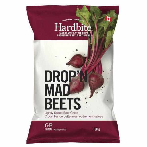 HARDBITE, DROP'N MAD BEETS LIGHTLY SALTED BEET CHIPS