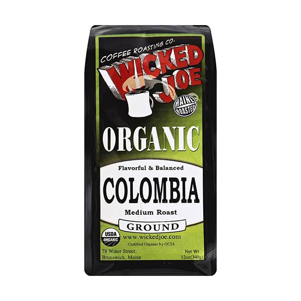 Wicked Joe Organic Coffee Colombia, Whole Bean, 12 Ounce