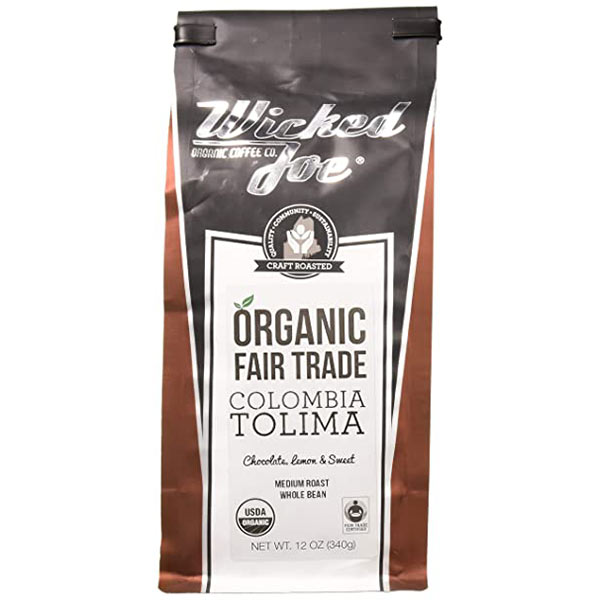 Wicked Joe Organic Medium Roast Ground Coffee, Colombian, 12 Oz, 1 Ct