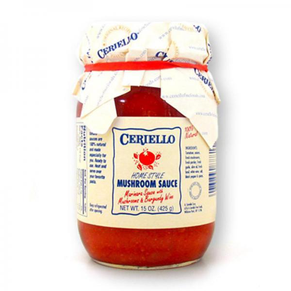 Ceriello Fine Foods, Homestyle Mushroom Sauce, Marinara Sauce with Mushrooms & B