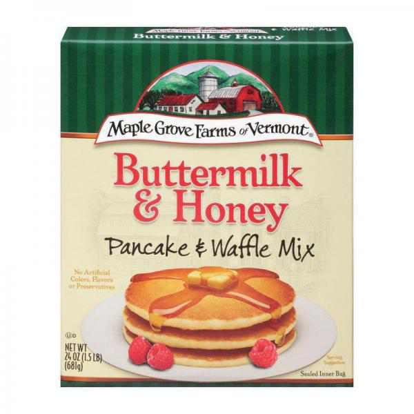 Maple Grove Farms Pancake Mix Buttermilk & Honey, 24-Ounce (Pack of 6)