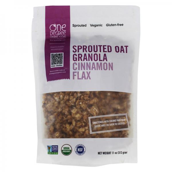 One Degree Organic Foods-Cinnamon Flax Granola - Sprouted Oats