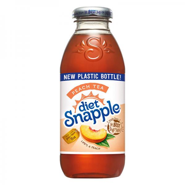 Diet Snapple All Natural Peach Iced Tea, w/ Antioxidants, 16 Fl Oz Plastic Bottl