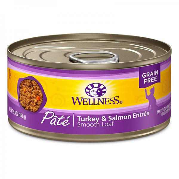 Wellness Canned Cat Food, Turkey and Salmon Recipe, 5-1/2-Ounce Cans, 24-Pack